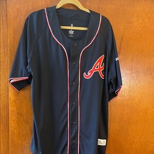 Atlanta Braves baseball Men's Navy Blue Baseball Jersey